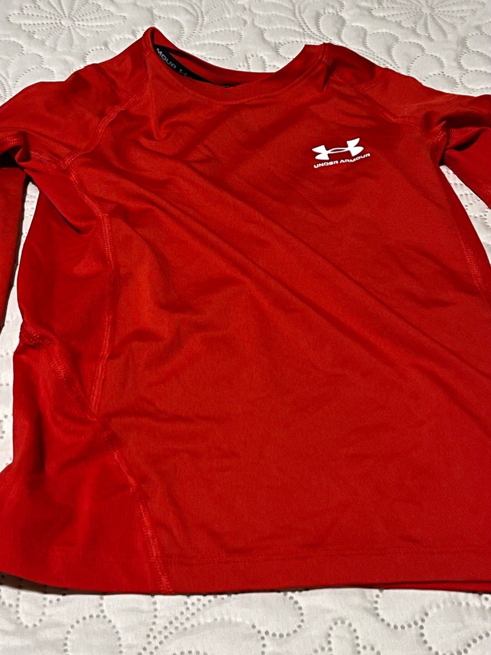 Under Armour Boys Red Performance Long Sleeve Shirt